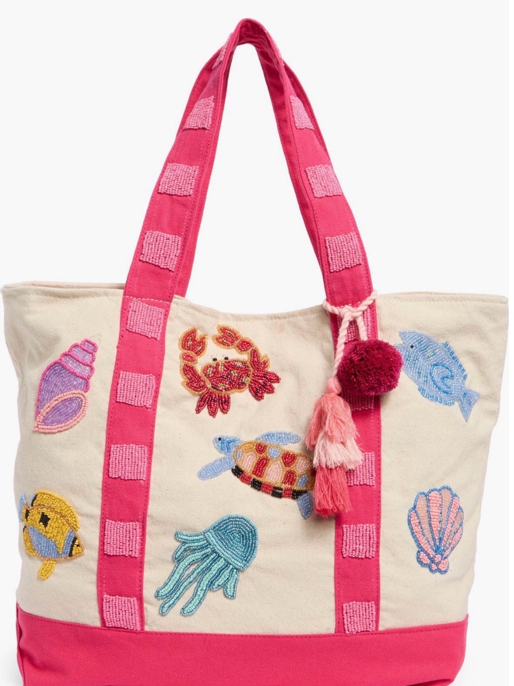 NIB Collection XIIX Under The Sea Embellished Canvas Tote Bag